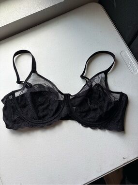 HSIA Women’s Mermaid Scales Lace Underwire Minimizer Bra – Black – 42D